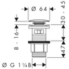 Kép 2/2 - Hansgrohe push-open lefolyó-garnitúra, króm 50105000