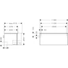 Kép 2/2 - Hansgrohe Xelu Q Konzolos mosdószekrény 1180/550, sötét dió színű, 1 fiókkal, ráültetett mosdótálakhoz 54065670