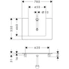 Kép 2/2 - Hansgrohe Xelu Q Pultlap konzolos szekrényhez 780/550 középkivágással, ráültetett mosdótál alá 500/480 54094630
