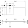 Kép 2/2 - Hansgrohe Xelu Q Pultlap 1360/550 baloldali kivágással, ráültetett mosdótálhoz 500/480 54097230