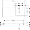 Kép 2/2 - Hansgrohe Xelu Q Pultlap 1360/550 jobboldali kivágással, ráültetett mosdótálakhoz 500/480 54098630