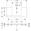 Kép 2/2 - Hansgrohe Xelu Q Pultlap konzolos szekrényhez 1180/550 középkivágással, ráültetett mosdótálhoz 600/480 54111050