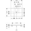 Kép 2/2 - Hansgrohe Xelu Q Pultlap 780/550 középkivágással, csaptelep lyuk nélküli, ráültetett mosdótálhoz 54113230
