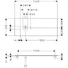 Kép 2/2 - Hansgrohe Xelu Q Pultlap 1360/550 baloldali kivágással, csaptelep lyuk nélküli, ráültetett mosdótálhoz 54116230
