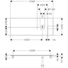 Kép 2/2 - Hansgrohe Xelu Q Pultlap 1360/550 jobboldali kivágással, csaptelep lyuk nélküli, ráültetett mosdótálhoz 54117050