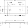 Kép 2/2 - Hansgrohe Xelu Q Pultlap 1560/550 dupla kivágással, csaptelep lyuk nélküli, ráültetett mosdótálhoz 54119910