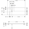 Kép 2/2 - Hansgrohe Xelu Q Pultlap 1360/550 baloldali kivágással, csaptelep lyukkal rendelkező, ráültetett mosdótálhoz 54123230