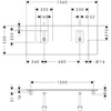 Kép 2/2 - Hansgrohe Xelu Q Pultlap 1360/550 dupla kivágással, csaptelep lyukkal rendelkező mosdótálhoz 54125910