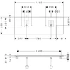 Kép 2/2 - Hansgrohe Xelu Q Pultlap 1560/550 dupla kivágással, csaptelep lyukkal rendelkező mosdótálakhoz 54126230
