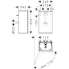 Kép 2/2 - Hansgrohe Xevolos E Mosdószekrény kézmosóhoz 340/245, matt szürke pala színű, baloldali ajtópánt 54168390