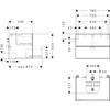 Kép 2/2 - Hansgrohe Xevolos E Konzolos mosdószekrény 780/550, matt homok bézs színű, 2 fiókkal, ráültetett mosdótálakhoz 54188390