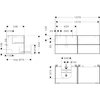 Kép 2/2 - Hansgrohe Xevolos E Konzolos mosdószekrény 1370/550, matt fehér színű, 4 fiókkal, ráültetett mosdótálakhoz, balos 54236390