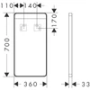 Kép 5/5 - Hansgrohe Xarita Lite Q Tükör vízszintes irányú LED világítással, 360/30, fali kapcsolóval Matt Fekete 54955670