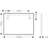 Kép 4/4 - Hansgrohe Xarita Lite Q Tükör vízszintes irányú LED világítással, 1000/30, fali kapcsolóval Matt Fekete 54959670