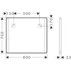 Kép 3/3 - Hansgrohe Xarita Lite Q Tükör függőleges irányú LED világítással, 800/30, fali kapcsolóval Matt Fekete 54963670