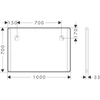 Kép 3/3 - Hansgrohe Xarita Lite Q Tükör függőleges irányú LED világítással, 1000/30, fali kapcsolóval Matt Fekete 54964670