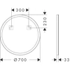 Kép 4/4 - Hansgrohe Xarita Lite S Tükör köríves LED világítással, 700/30, fali kapcsolóval Matt Fekete 54966670