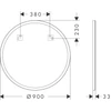 Kép 5/5 - Hansgrohe Xarita Lite S Tükör köríves LED világítással, 700/30, fali kapcsolóval Matt Fehér 54967700