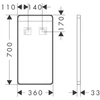 Kép 4/4 - Hansgrohe Xarita Lite Q Tükör vízszintes irányú LED világítással, 360/30, IR szenzorral Matt Fekete 54968670