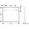 Kép 3/3 - Hansgrohe Xarita Lite Q Tükör függőleges irányú LED világítással, 800/30, IR szenzorral Matt Fekete 54976670