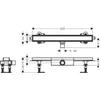 Kép 2/2 - Hansgrohe RainDrain Compact Teljes zuhanylefolyókészlet 600, csempézhető, lapos telepítéshez 56163000