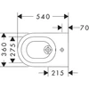 Kép 4/4 - Hansgrohe EluPura Original S Fali rögzítésű bidé 540, csapfurattal és túlfolyóval Fehér 60281450