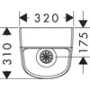 Kép 4/4 - Hansgrohe EluPura Original S Piszoár hátsó vízellátással, alsó/hátsó kimenettel, perem nélkül Fehér 60286450