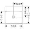 Kép 3/3 - Hansgrohe Xelu Q Pultra ültetett kézmosó 500/480 csapfurat és túlfolyó nélkül, SmartClean Fehér 61015450