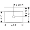 Kép 3/3 - Hansgrohe Xelu Q Pultra ültetett mosdótál 600/480 csapfurat és túlfolyó nélkül, SmartClean Fehér 61019450