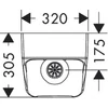 Kép 2/2 - Hansgrohe EluPura Original Q Piszoár 600/300 hátsó vízellátással és alsó/hátsó kifolyóval, perem nélkül, SmartClean Fehér 61183450