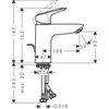 Kép 2/2 - Hansgrohe Logis Egykaros mosdócsaptelep 100, automata lefolyógarnitúrával 71100670