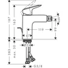 Kép 2/2 - Hansgrohe Logis Egykaros bidécsaptelep 100, automata lefolyógarnitúrával 71200670