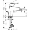 Kép 2/2 - Hansgrohe Logis Egykaros bidécsaptelep 70, automata lefolyógarnitúrával 71204670