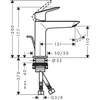 Kép 2/2 - Hansgrohe Logis Egykaros mosdócsaptelep 110 Fine, automata lefolyógarnitúrával 71251670