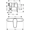 Kép 2/2 - Hansgrohe Talis E Egykaros zuhanycsaptelep falsíkon kívüli szereléshez, középponti távolság 15,3 cm 71761000