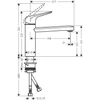 Kép 3/3 - Hansgrohe Focus M42 Egykaros konyhai csaptelep 120 króm 71806000