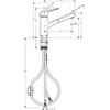 Kép 5/5 - Hansgrohe Focus M42 Egykaros konyhai csaptelep kihúzható kifolyóval nemesacél felület 71814800