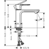 Kép 3/3 - Hansgrohe Rebris S Egykaros mosdócsaptelep 110, automata lefolyógarnitúrával, matt fekete 72517670