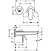 Kép 3/3 - Hansgrohe Rebris S Fali mosdócsaptelep 20 cm-es kifolyóval és nem zárható leeresztőszeleppel, króm 72528000