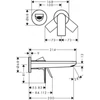 Kép 3/3 - Hansgrohe Rebris E fali mosdócsaptelep 20 cm-es kifolyóval, matt fekete 72568670