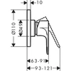 Kép 2/2 - Hansgrohe Rebris S Rejtett zuhanycsaptelep, matt fekete 72649670