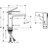 Kép 3/3 - Hansgrohe Tecturis E Egykaros mosdócsaptelep 110, CoolStart, lefolyógarnitúra nélkül 73012700
