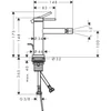 Kép 2/2 - Hansgrohe Tecturis S Egykaros bidé csaptelep 80, automata lefolyógarnitúrával 73201000