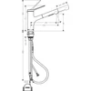 Kép 5/5 - Hansgrohe Zesis M33 Egykaros konyhai csaptelep 140, kihúzható kifolyóval, 2 jet, sBox light króm 74803000