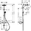 Kép 2/2 - Hansgrohe Activera S Showerpipe 240, 1jet, EcoSmart+, Ecostat Fine Varia Matt Fekete 28083670