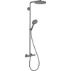 Kép 1/2 - Hansgrohe Raindance S Showerpipe 240, 1jet, PowderRain, Ecosmart+, termosztáttal Szálcsiszolt Fekete Króm 28825340