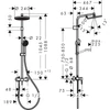 Kép 4/4 - Hansgrohe Activera S Showerpipe 240, 1jet, Ecosmart, egykaros csapteleppel, Varia Króm 28875000