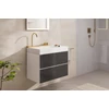 Kép 3/4 - Hansgrohe Xevolos E Mosdószekrény 780/475, Matt Fehér színű, 2 fiókkal, normál mosdókhoz Textil sötétszürke 54178660