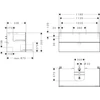 Kép 2/2 - Hansgrohe Xevolos E Konzolos mosdószekrény 1180/550, Matt Homokbézs színű, 2 fiókkal, ráültetett mosdótálakhoz Textil sötétszürke 54194660