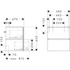 Kép 2/2 - Hansgrohe Xilesa E Mosdószekrény 580/470, 2 fiókkal, Push-Open, normál mosdókhoz Matt Palaszürke 54293760